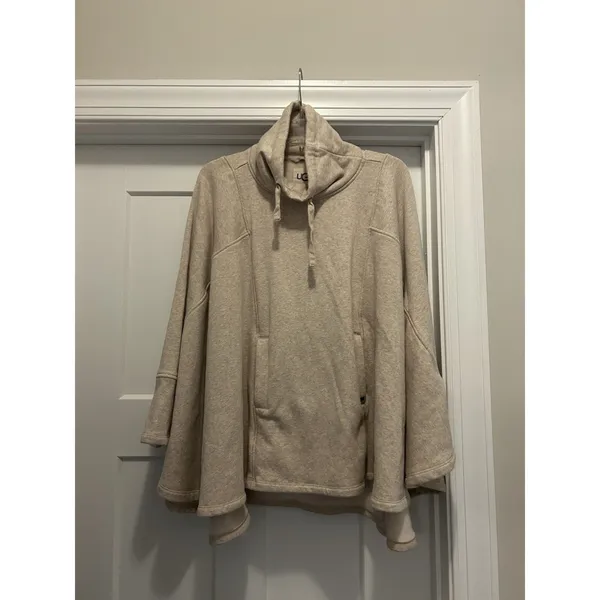 UGG Women's Charlynne Fleece Poncho Sweater Oatmeal Heather Beige Size XS S Cozy - Image 2