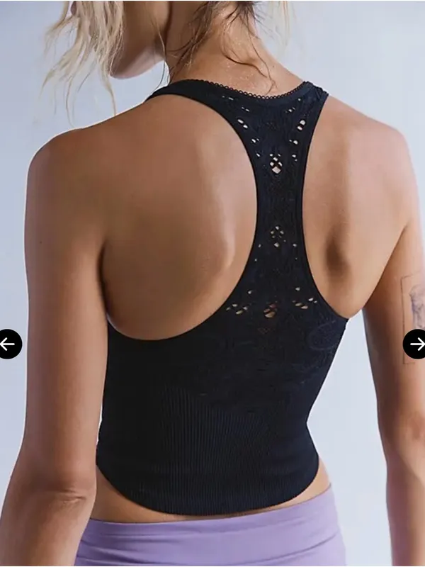 FP Movement features lace-topped camisole‎ black Size Medium - Image 3