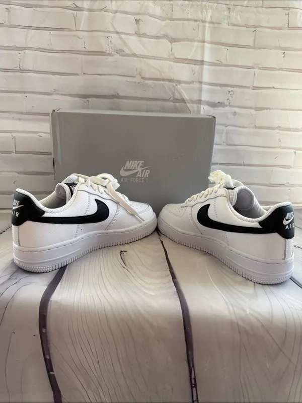 Nike Women’s Air Force 1 ‘07 - White/Black - White-White - Image 7