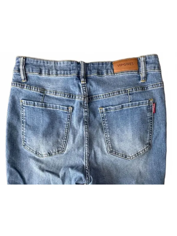 Vipones Women's Denim Jeans Size 8 Flare Bell Bottom Faded Streetwear Urban City - Image 5