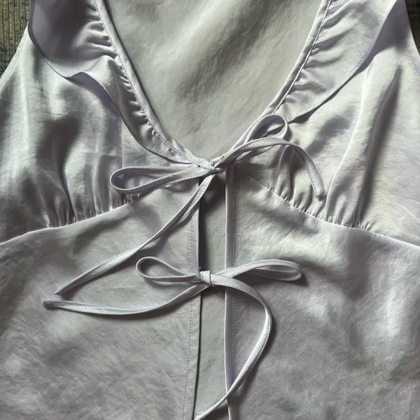 Aritzia Wilfred Tonka Satin Blouse in Ice Lavender - Image 4