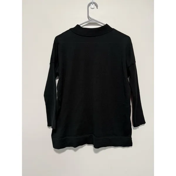 Tuckernuck Black Linen Blend Clayton Knit Polo‎ Top Size XS/S - Image 6