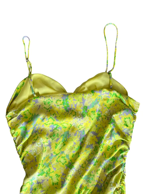 For Love And Lemons FL&L Women’s Dubois Green Floral Asymmetrical Mini Dress - Image 7