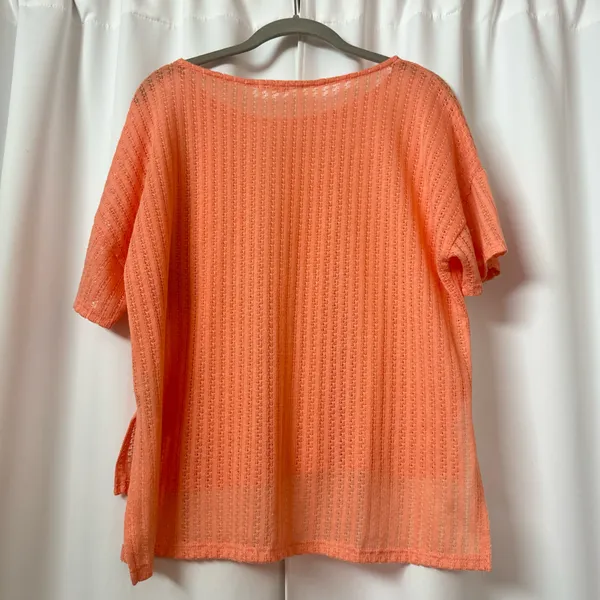 Orange Beachy Sheer High Low Top Size Large - Image 2