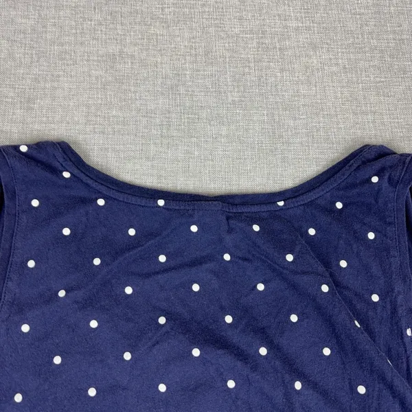 Old Navy Tank Top Womens XXL Blue Scoop Neck Sleeveless Polka Dot Tie Front - Image 14