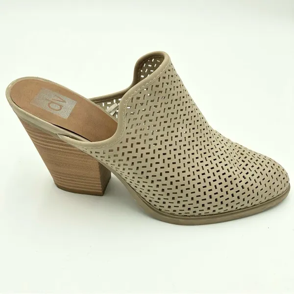 Dolce Vita Beige Laser Cut Closed Toe Heeled Mules Size 10 - Image 5