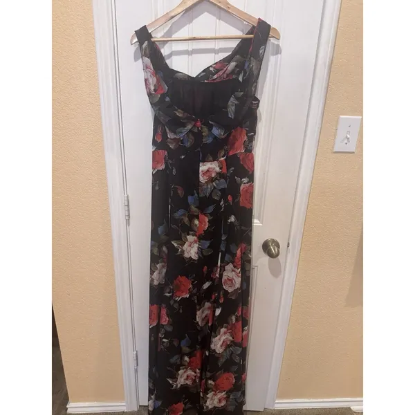 LULUS Teagan Floral Print Off the Shoulder Velvet Dress SIZE L - Image 5