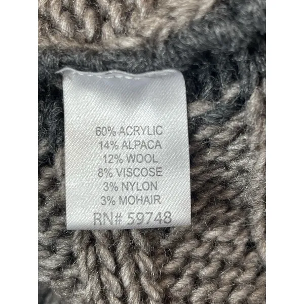 Gottardi Collection Made In Italy Boho Knit Open Front Cardigan Alpaca Wool L - Image 7
