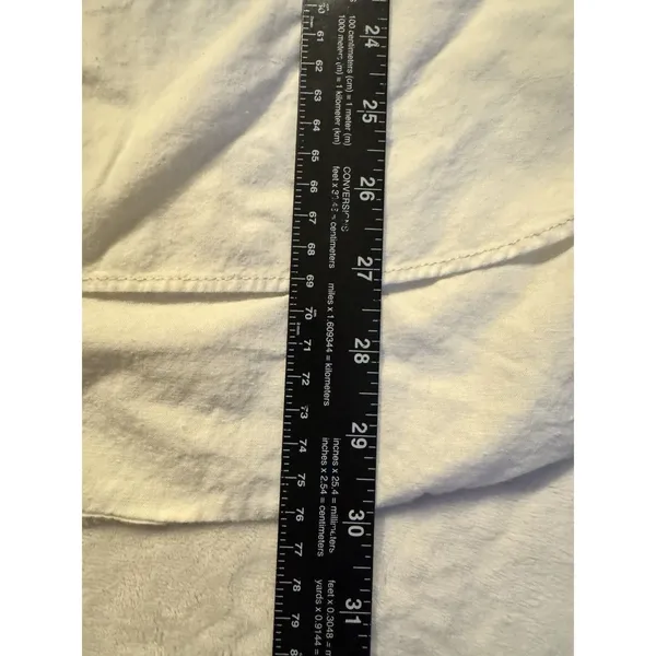 Madewell The Linen Blend Shirt Sz Medium White Button Up Classic Core Side Slit - Image 14