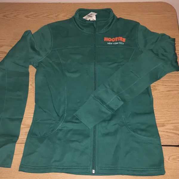 New Womens Hooters Track Jacket from NYC Thumb Size XLarge with Stain - Image 4