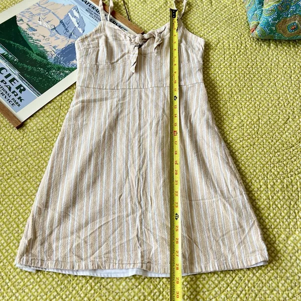 Hollister Women's Y2K Sleeveless Striped Dress Size S Bow Adjustable Lined EUC‎ - Image 7