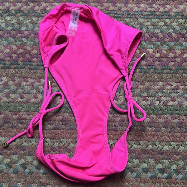 Nwot Victorias Secret Hot Pink Side Tie Bikini Bottoms - Image 4