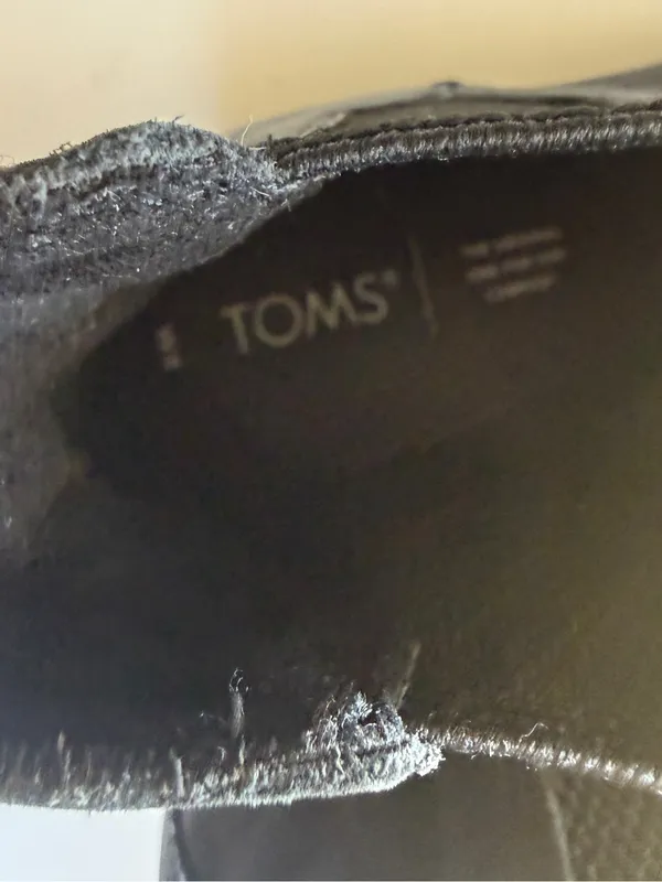 Toms Black Chelsea Ankle Boots with Block Heel Womens 8M - Image 8