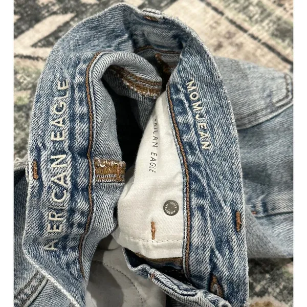 American Eagle Ripped Distressed Mom Jeans - Image 4