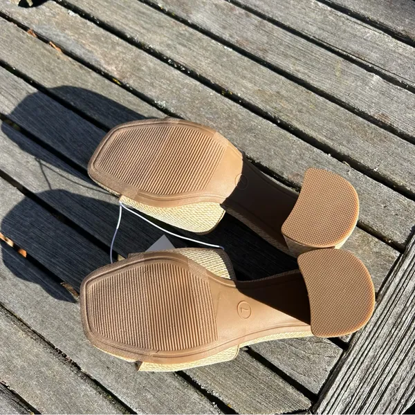 a New Day Womens Arden Raffia Ornamented Block Heels Tan Brown size 7 summer nwt - Image 9