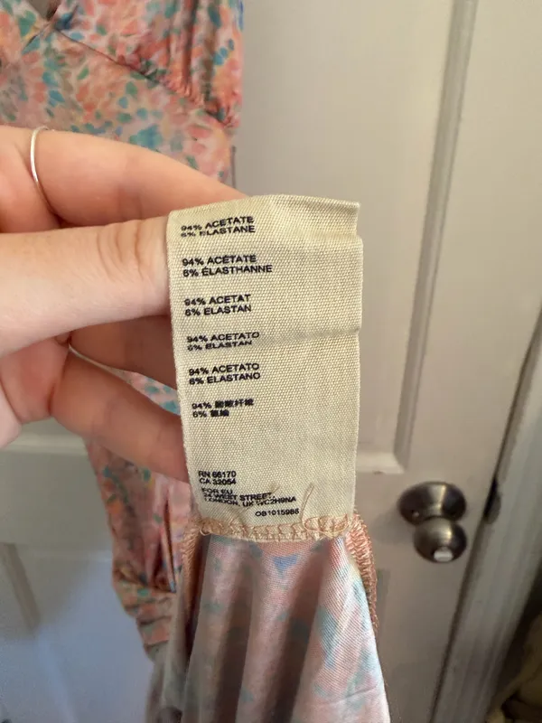 Free People Intimately Nowhere To Be Slip Midi Silky Halter watercolor print semi sheet size small - Image 5