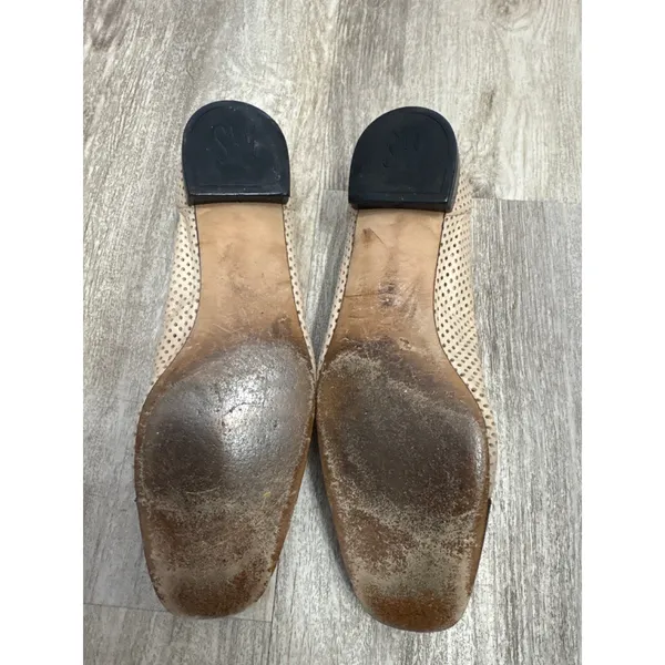 Stuart Weitzman Pan Nappa Chainolo flats Women Beige Black Gold Size‎ 8.5 - Image 2