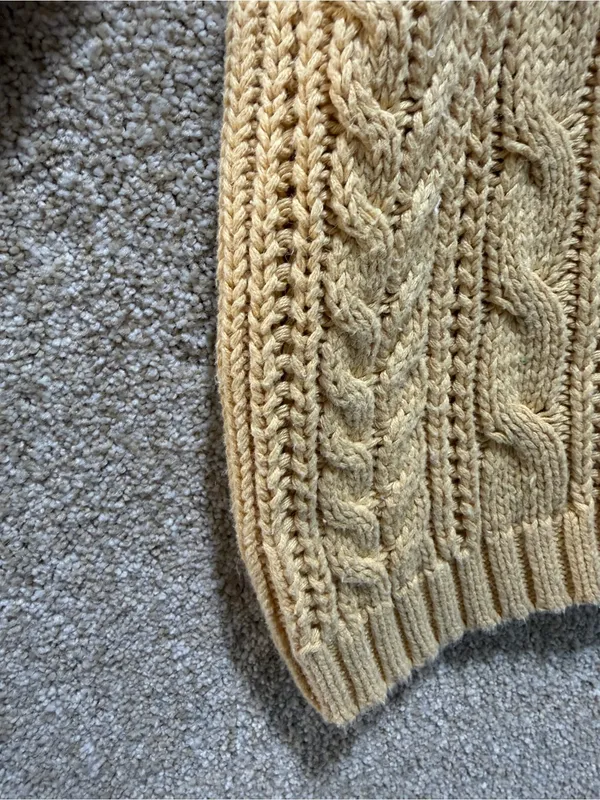 Vintage Gallagher cable knit cardigan zip sweater ramie cotton fisherman grandpa - Image 8