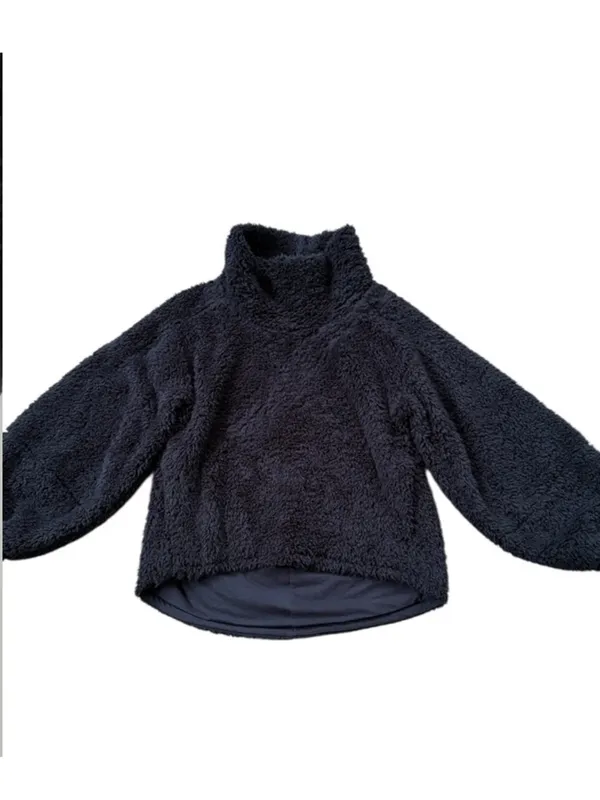 Lululemon Warmth Restore Sherpa Funnel Neck Pullover Black Size Medium - Image 6