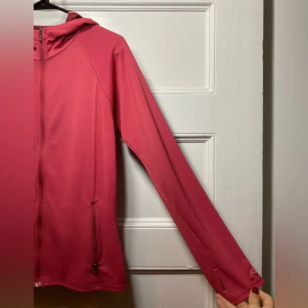 KUHL Full Zip Lightweight Hooded Sweatshirt Outdoor Athleisure Pink Sz Medium - Image 8