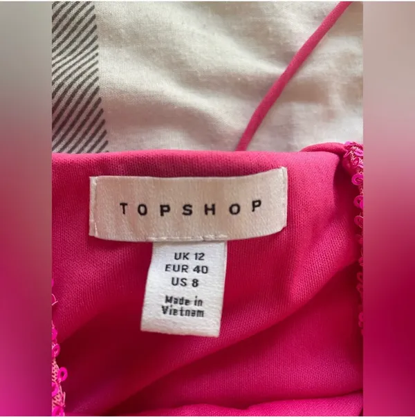 Topshop Pink Sequin Mini Dress - Image 5