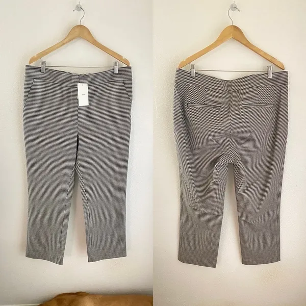 A.L.C.‎ James Pants Houndstooth Cotton Blend Black Cream Size 18 NWT - Image 4