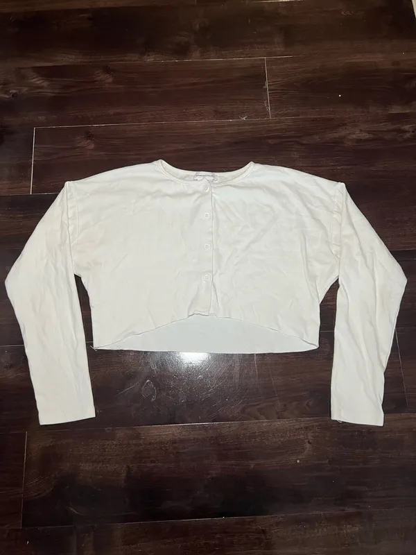 Lovers and Friends White Cardigan Long Sleeve Crop Top Size XS - Image 2