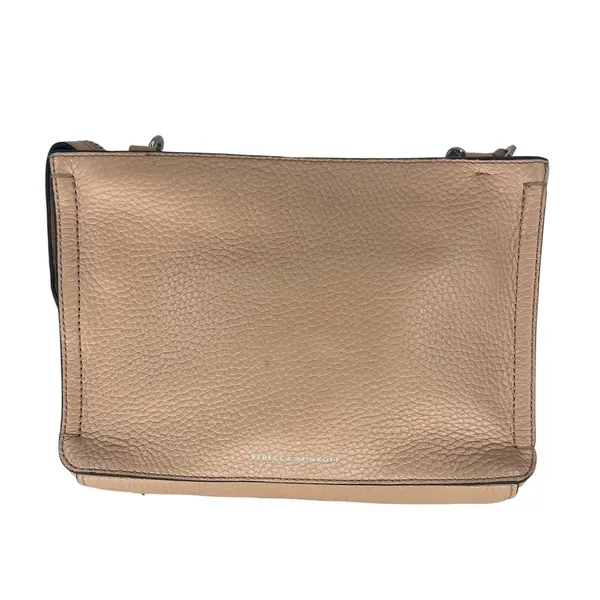 Rebecca Minkoff Regan Crossbody Bag Taupe Leather Zip Front‎ - Image 5