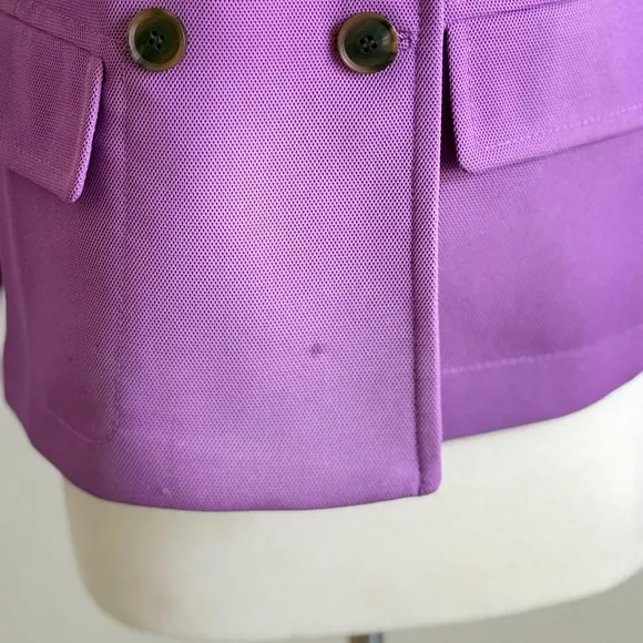 Liz Claiborne Double Breasted Blazer Sz S Purple Textured‎ Business Office Siren - Image 8