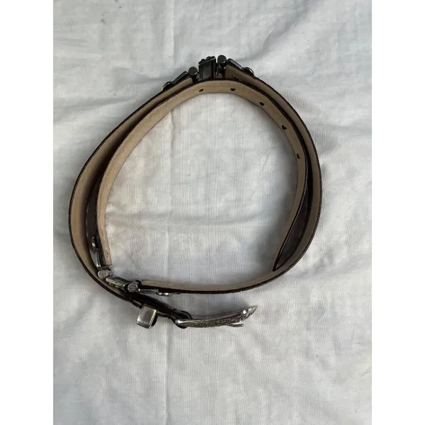 Lake Shore Drive Women's Western Brown Leather Silver Buckle Belt S/M SKU 3260 - Image 2