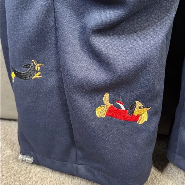 Unisex Blue Embroidered Puppy Baggy Sweatpants Y2K Wide Leg Pant Lantern Trouser - Image 11