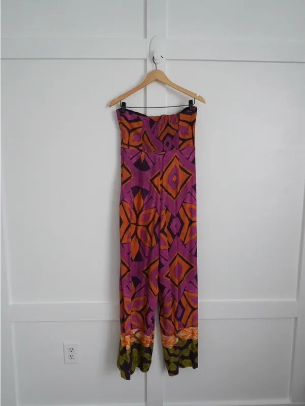 Zara Strapless Printed Wide Leg Jumpsuit - Image 6