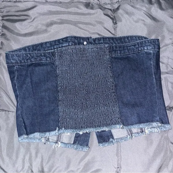 ZARA Lone Star Y2K Denim Tube Top - Image 3