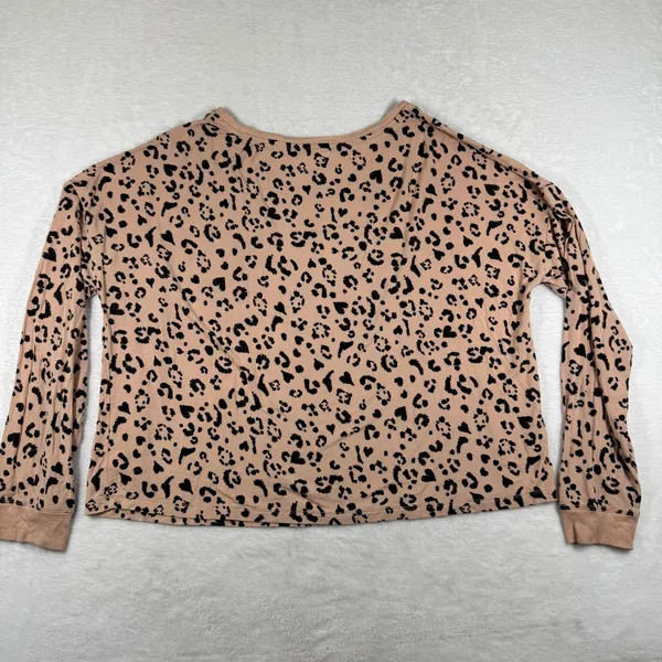 Victoria's Secret Heavenly by Womens Leopard Heart Print Pajama Top Tan Large‎ - Image 6