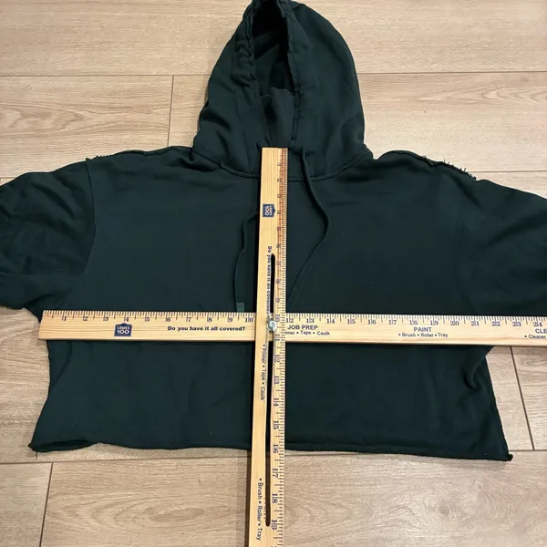 Alo Yoga Women’s Effortless Hoodie Cropped Green Cotton Blend Size S - Image 4