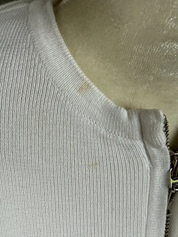 J. Crew women's white long sleeve zip up crewneck stretchy sweater size small - Image 10
