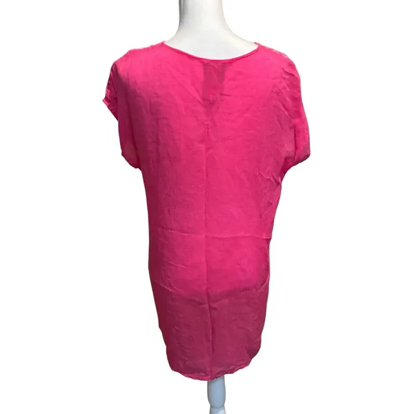 Johnny Was Pink Embroidered Cutwork Tunic Top Size M Boho‎ Floral Eyelet Resort - Image 2