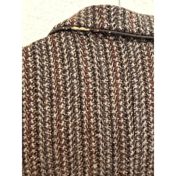 Ciao Sport Ltd Vintage Wool Blazer Womens 12 Brown Tweed Piping Academic Jacket - Image 9