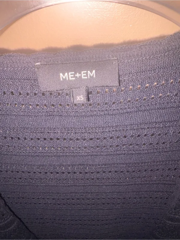 ME+EM Navy Open Knit Cardigan Blue Size XS - Image 2