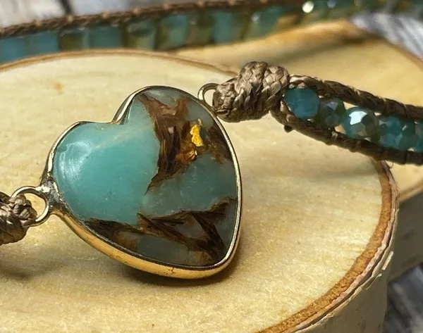 Long Strand Bracelet: The Heart in Turquoise - Image 11
