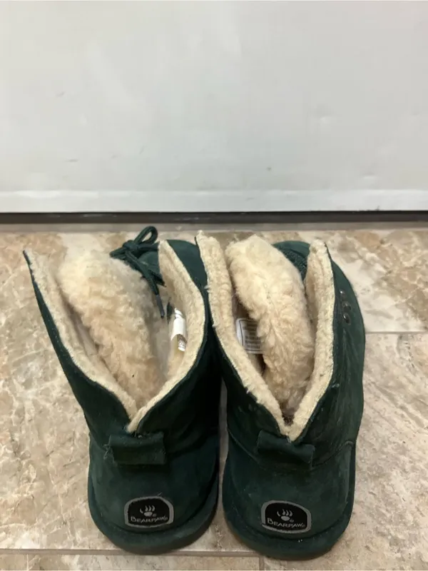 BEARPAW Kerri Boots Suede & Wool Lace-up with NeverWet Green Size 12 - Image 6