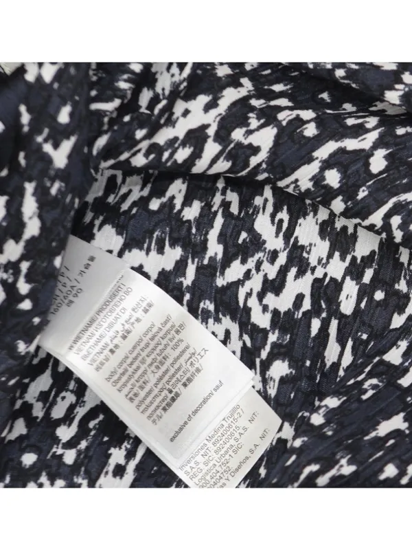 NWT Calvin Klein Midi Belted Dress Button Up Shirtdress Abstract Inkwell Blue S - Image 4