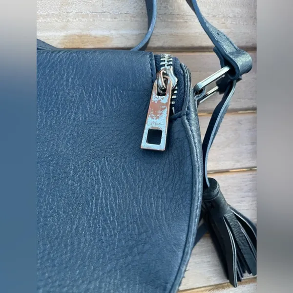 Free People Bond St. Saddle Crossbody Bag Blue - Image 6