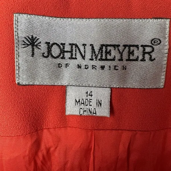 John Meyer Norwich‎ Orange Floral Embroidered Blazer 14 | Statement Art to Wear - Image 7