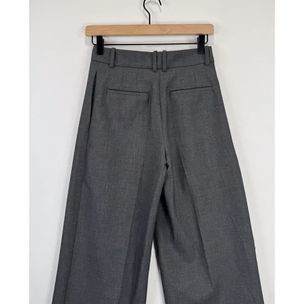 Aritzia Babaton Womens Dress Pants Gray Pleated Front Barrel Leg Trouser Size 0 - Image 13