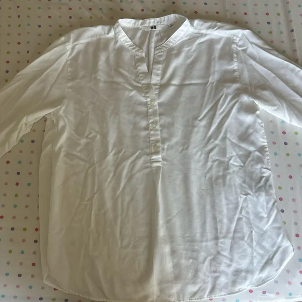 Uniqlo rayon relaxed long sleeve blouse - Image 2
