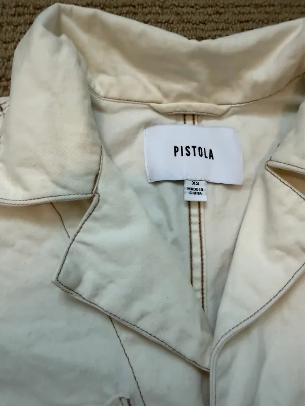 Pistola Parker White Denim Romper - Image 4