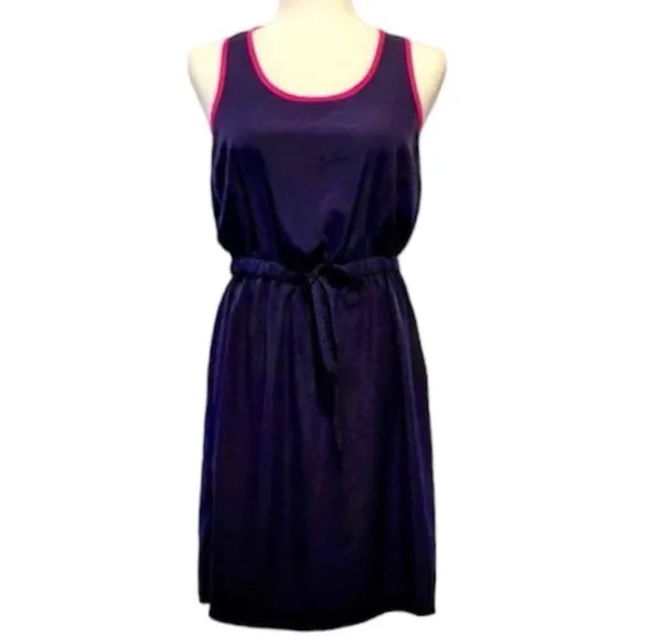 Gap Navy Blue Hot Pink Tank Racerback Dress Lightweight M Relaxed Fit - Image 2