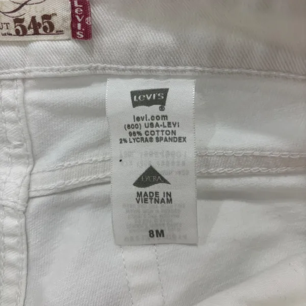 Levis 545 Low Boot Cut Jeans Womens 8M White Denim Stretch Pants - Image 6