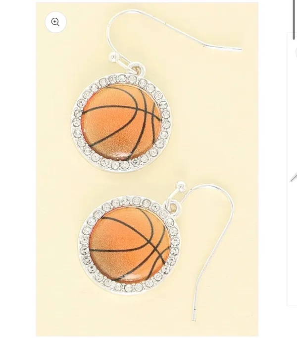 Gameday Basketball Dangle Earrings Orange - Image 2
